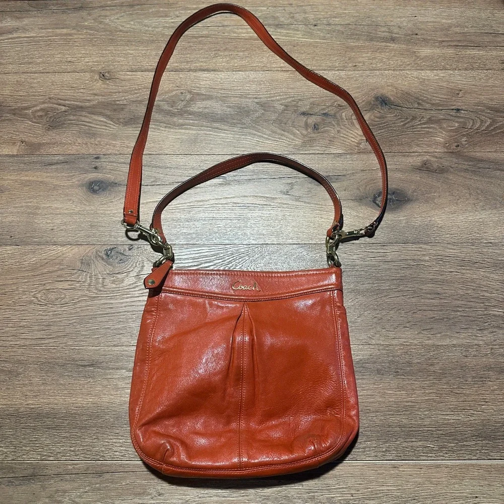 Coach Ashley Leather Hippy Crossbody Bag F20114 Burnt Orange Women OS - Picture 1 of 6